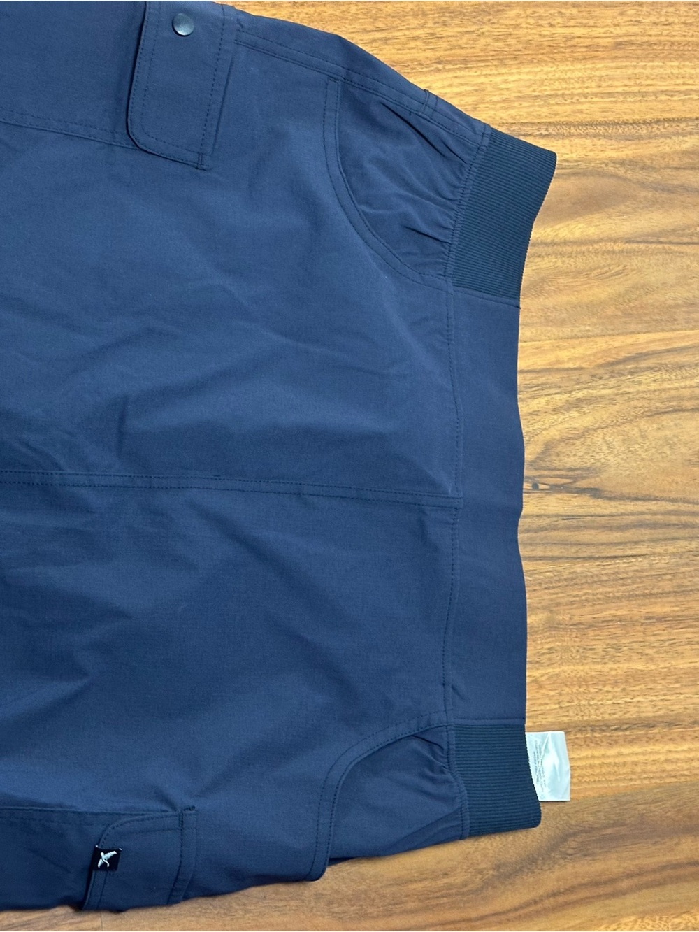 RVCA Navy Blue Women's Athletic Shorts with Snap Pocket